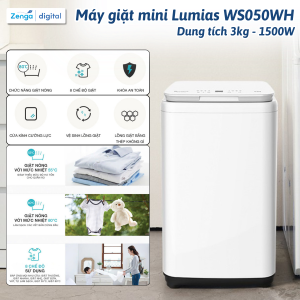 Máy giặt mini chức năng giặt nhiệt độ cao Lumias WS050WH - 1500W, 3.0kg
