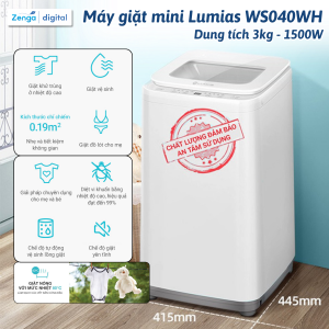 Máy giặt mini chức năng giặt nhiệt độ cao Lumias WS040WH - 1500W, 3.0kg